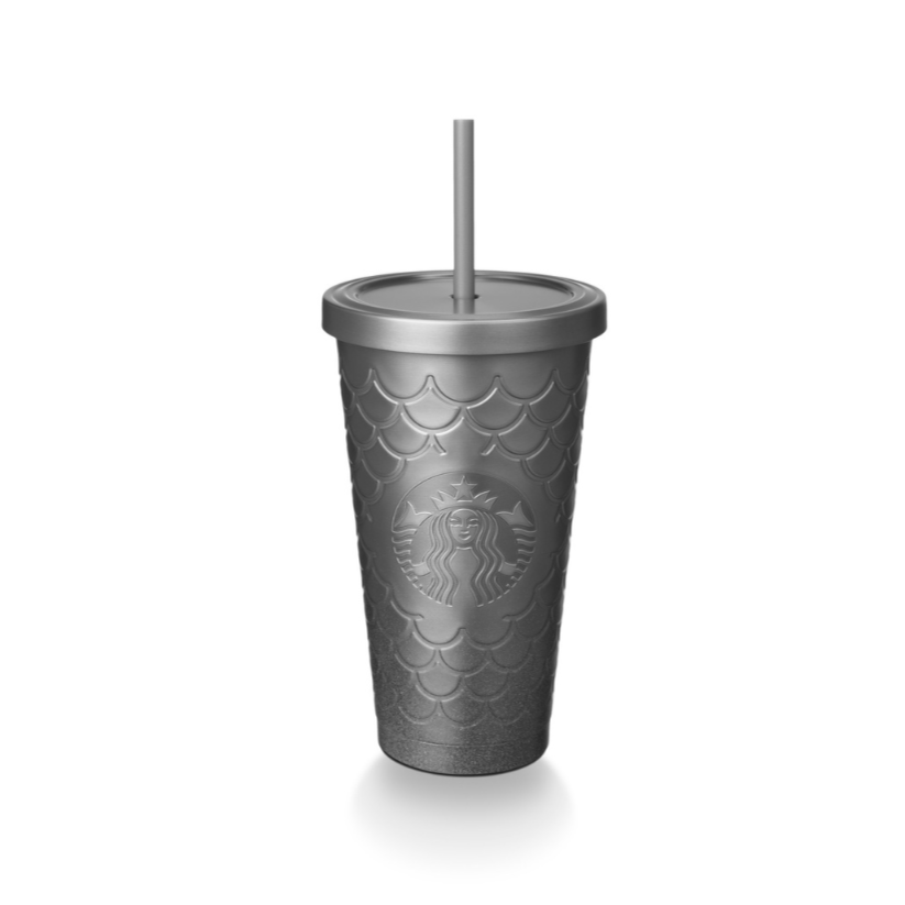 Starbucks: Glitter Scale Silver Grey Stainless Steel Cold Cup 473ml (16oz)