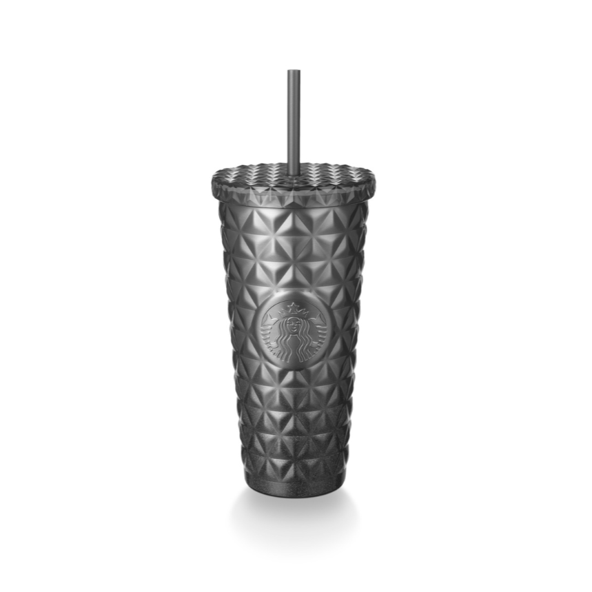 Starbucks: Silver Grey Glitter Fancy Stainless Steel Cold Cup