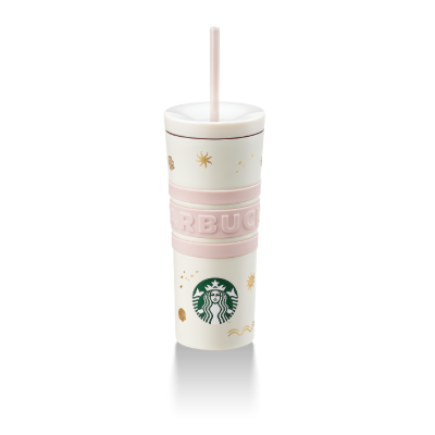 Starbucks Siren Collection: Siren the Muse Gold Fossil Pink Stainless Steel Cold Cup 16oz (473ml)