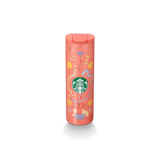 Starbucks: Mushy Snakes Collection: Floral Snake Stainless Steel Tumbler 473ml (16oz)