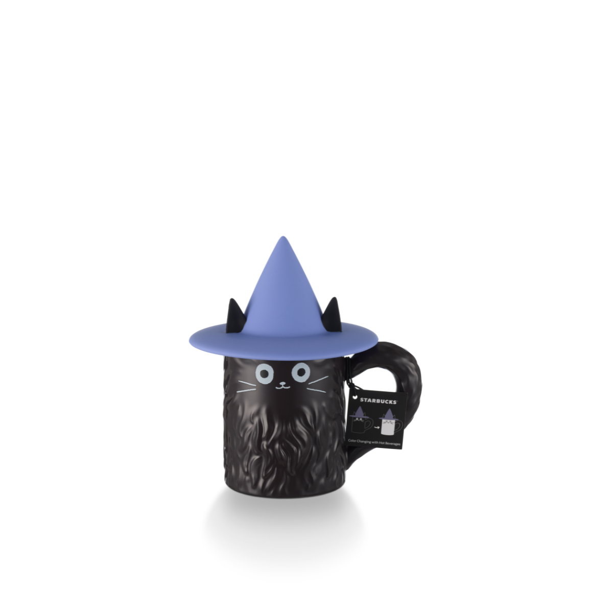 Starbucks: Halloween Collection: Colour Changing Black Cat with Hat Ceramic Mug 355mL (12oz)
