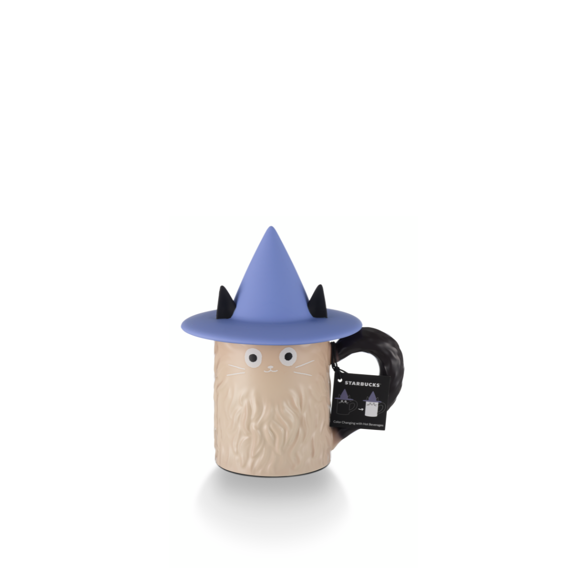 Starbucks: Halloween Collection: Colour Changing Black Cat with Hat Ceramic Mug 355mL (12oz)