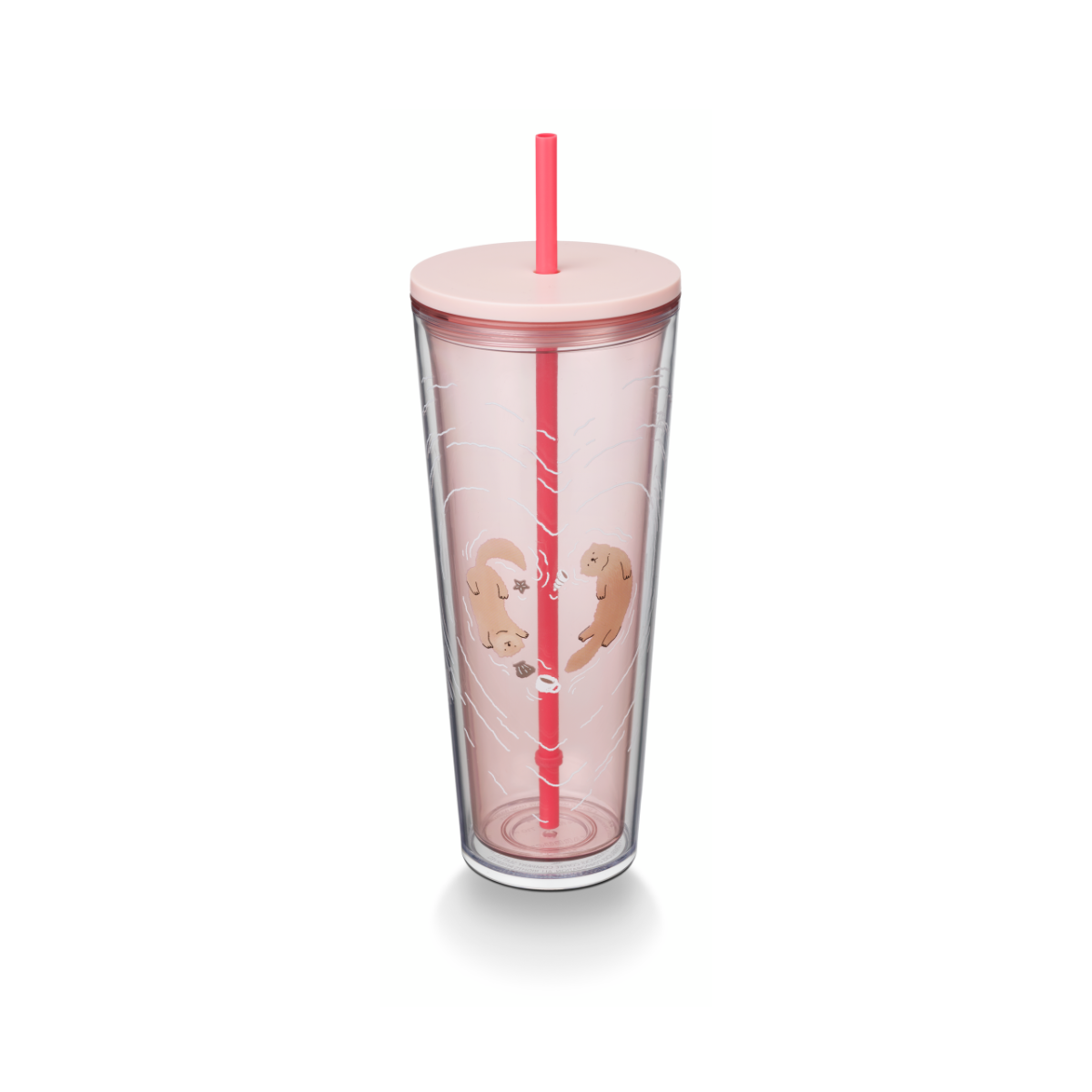 Starbucks: Made for Each Otter Collection: Pink Heart Plastic Cold Cup 710ml (24oz)