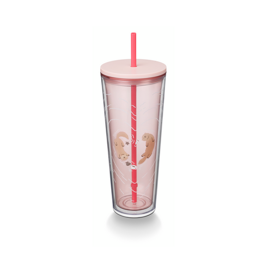 Starbucks: Made for Each Otter Collection: Pink Heart Plastic Cold Cup 710ml (24oz)