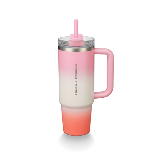 Starbucks x Stanley: Mushy Snakes Collection: Pink Gradient Quencher Stainless Steel Cold Cup 890ml (30oz)