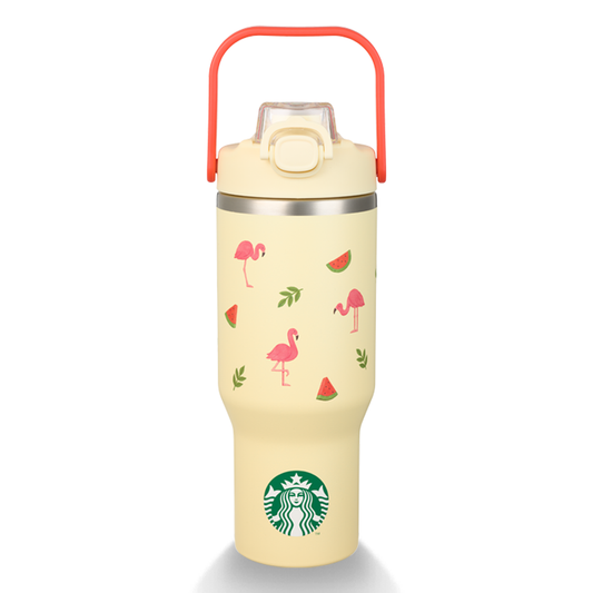 Tropical Fruit Collection: Watermelon and Flamingo Tumbler 946ml (32oz)