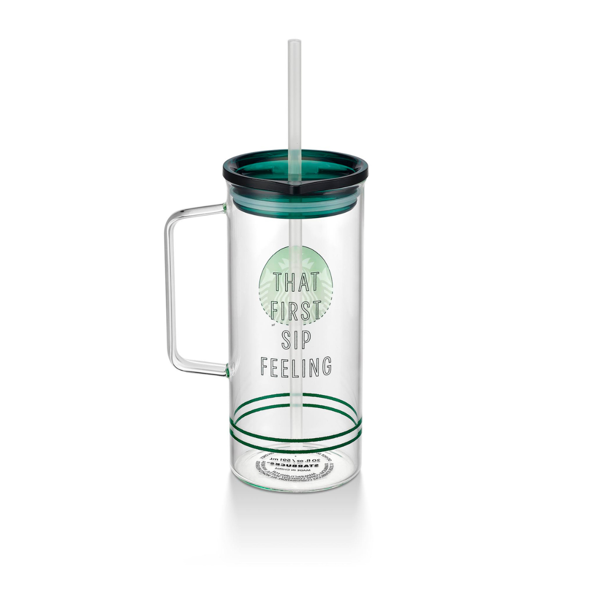 Starbucks Classics: Connected in Green Glass Cold Cup 591ml (20oz)