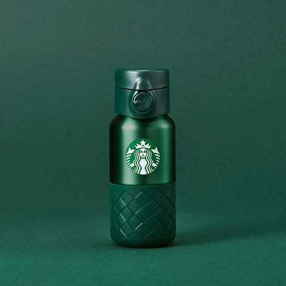 Classic Dark Green Tumbler with Luxe Woven Cover 12oz