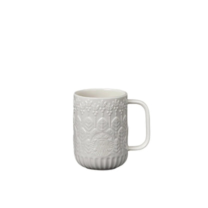 Starbucks Classics: White Embossed Siren Ceramic Mug 415ml (14oz)