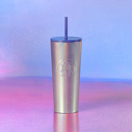 Out of this World: Purple Iridescent Glitter Stainless Steel Cold Cup 16oz