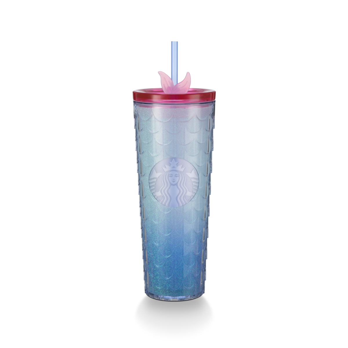 Starbucks: Anniversary Collection: Under the Sea Scale Purple Plastic Cold Cup 710mL (24oz) with Topper