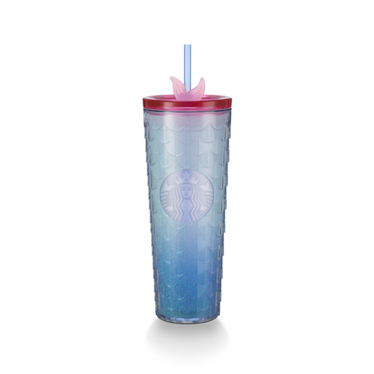 Starbucks: Anniversary Collection: Under the Sea Scale Purple Plastic Cold Cup 710mL (24oz) with Topper