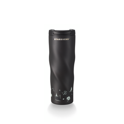 Starbucks: Halloween Collection: Haunted Coffee House Glow in the Dark Stainless Steel Black Tumbler 473mL (16oz)
