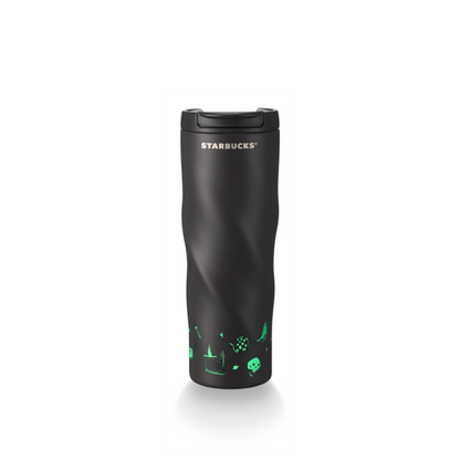Starbucks: Halloween Collection: Haunted Coffee House Glow in the Dark Stainless Steel Black Tumbler 473mL (16oz)
