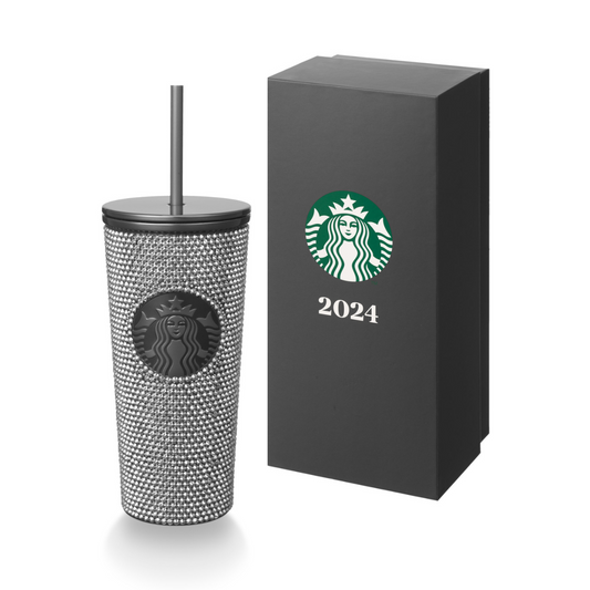 Starbucks: Holiday Collection: Rhinestone Glittery Charcoal Stainless Steel Cold Cup 473ml (16oz)