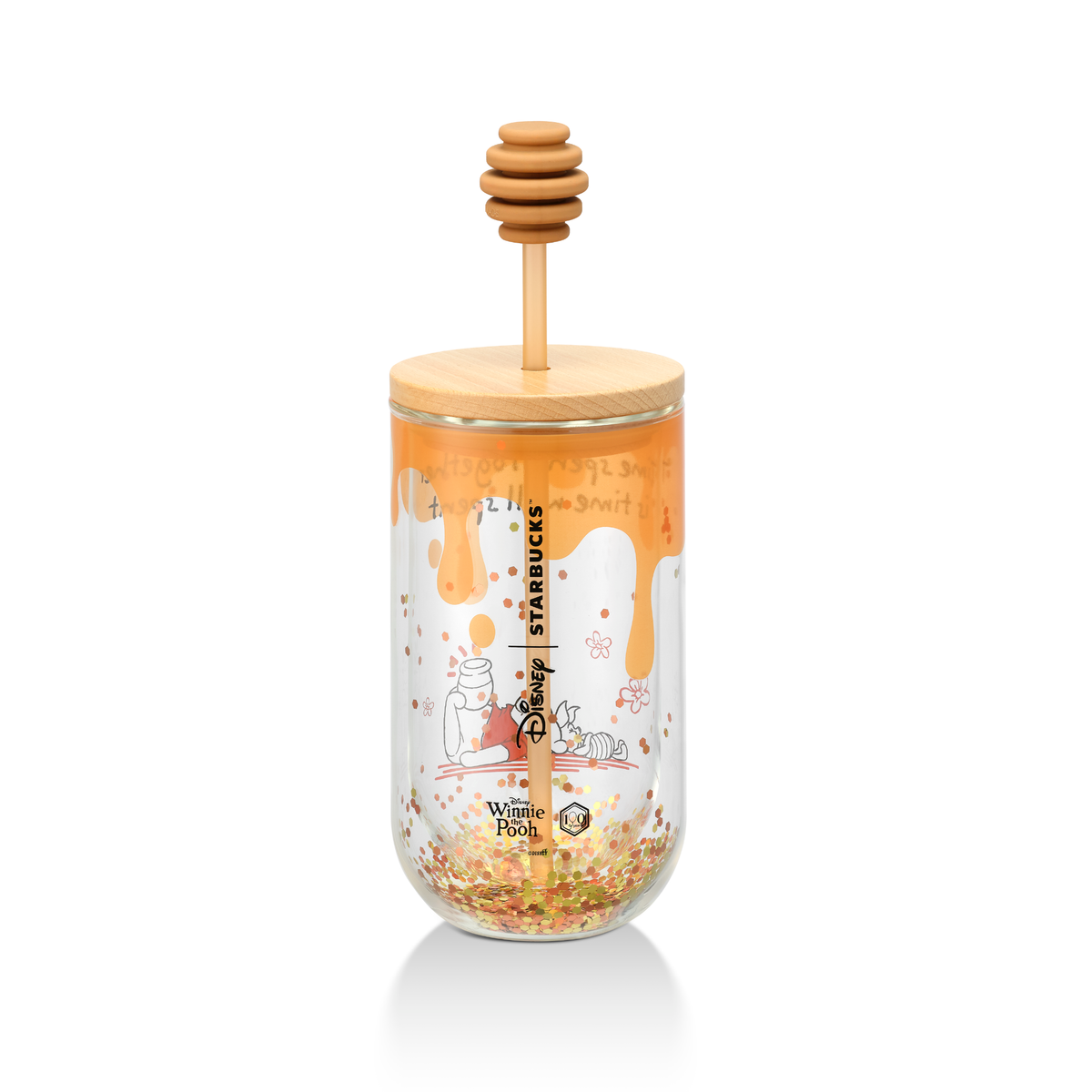 Starbucks + Disney: Winnie the Pooh Collection: Winnie the Pooh and Piglet Glass Cold Cup 16oz (473ml)