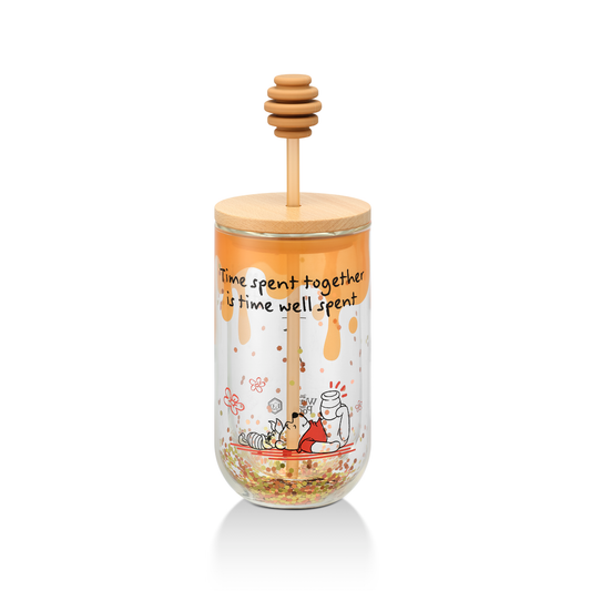 Starbucks + Disney: Winnie the Pooh Collection: Winnie the Pooh and Piglet Glass Cold Cup 16oz (473ml)