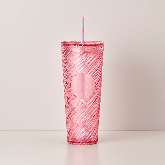 Candy Pink Wavy 24oz Cold Cup