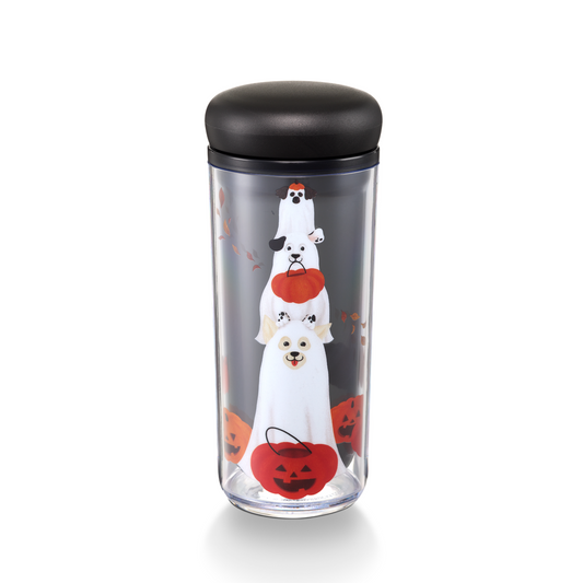 Halloween: Plastic 3 Dog Trick or Treat 12oz Tumbler
