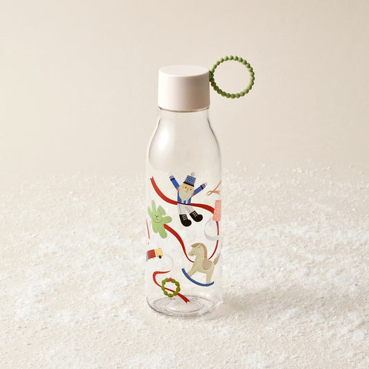 Holiday Series: Plastic Holiday Ribbon 24oz Water Bottle